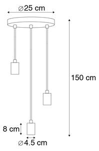 Průmyslová závěsná lampa černá 3-světelná - Facil