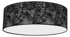 Stropní svítidlo Satino Round, 1x černé/stříbrné textilní stínítko, (bílé plexisklo), (fi 60 cm)