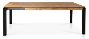 Rozkládací jídelní stůl masiv divoký dub a kovové nohy Bern 180/280x90