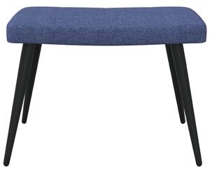 Relaxační křeslo Sølsnes se stoličkou - textil | modré