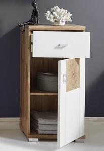 Koupelnová boční skříňka Spalt, divoký dub wotan/bílá