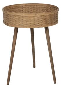 Dřevěný odkládací stolek s výpletem - 46*62 cm