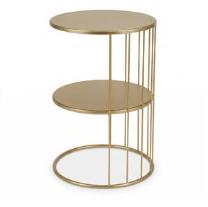 Kulatý konferenční stolek RODA z kovu s policí, 52 cm