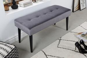 Designová lavice Bailey 95 cm tmavě šedý samet