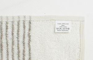 Snový svět Lněný ručník měkký světlý proužek Rozměr: 45 x 90 cm
