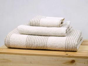 Snový svět Lněný ručník měkký světlý proužek Rozměr: 45 x 90 cm