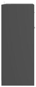 Koupelnová skříňka Skei - dřevotříska - 60 x 33 x 80 cm | šedá vysoký lesk