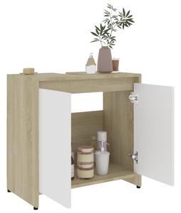 Koupelnová skříňka Dale - dřevotříska - 60 x 33 x 58 cm | bílá a dub sonoma