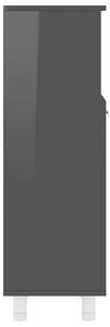 Koupelnová skříňka Pilham - dřevotříska - 30 x 30 x 95 cm | černá vysoký lesk