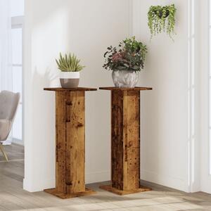 Stojany na rostliny 2 ks old wood 30x30x80 cm kompozitní dřevo