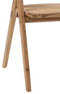 Hnědá dřevěná židle Ani Teak s bambusovým výpletem - 59*59*73cm