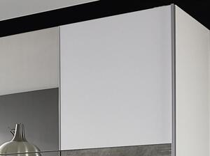 Šatní skříň Prenzlau, 218 cm, bílá/šedý beton