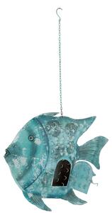 Modrý závěsný svícen veliká ryba Fish Sphere - 78*17*129 (64) cm