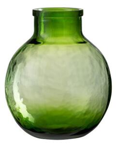 Skleněná zelená,transparentní váza baňka - Ø 24*31 cm