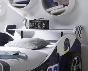 Dětská závodní postel Energy 90x200 cm, modré auto s osvětlením