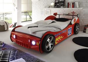 Dětská postel Energy 90x200 cm, červená formule s osvětlením