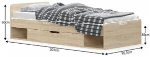 Jednolůžková postel 90 cm Thornham 1S/90 (s úl. prostorem). 808517