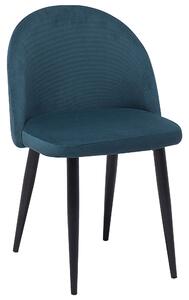 Sada dvou čalouněných židlí, modrý samet, VISALIA