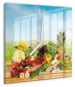Skleněné hodiny Zelenina Ovoce zskb-30x30-00090580