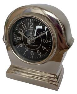 Stříbrné kovové stolní hodiny - 11 cm
