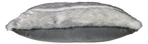 Šedý chlupatý polštář Tiara s bílými pruhy - 30*50*15cm