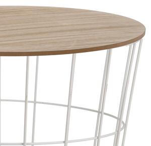 Přístavný stolek REGART 2 přírodní/bílá