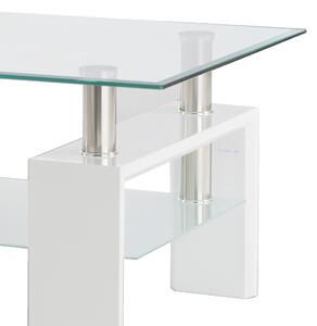Konferenční stolek TOLEDO bílá/sklo