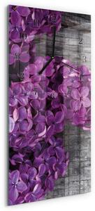 Skleněné hodiny vertikální Květiny zsppc-30x60-00182357
