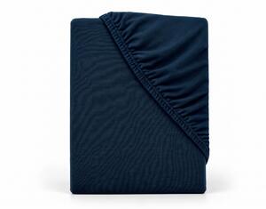Jersey prostěradlo COMFORT z česané bavlny – tmavě modré 90x200 cm
