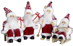 Dům Vánoc Ozdoba na stromeček Santa v červeném kabátku 18 cm Druh: na saních
