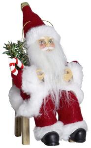 Dům Vánoc Ozdoba na stromeček Santa malý 18 cm Druh: na lyžích