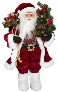 Dům Vánoc Vánoční dekorace Santa se stromečkem a dárky 45 cm