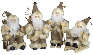 Dům Vánoc Ozdoba na stromeček Santa v hnědém kabátku 18 cm Druh: s dárky