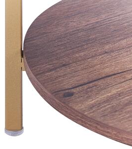 Odkládací stolek se skleněnou deskou tmavé dřevo/zlatý LIBBY