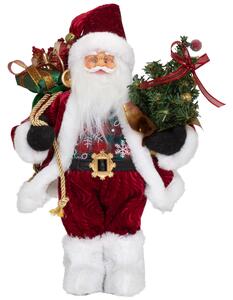 Dům Vánoc Vánoční dekorace Santa se stromečkem a dárky 30 cm