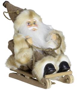 Dům Vánoc Ozdoba na stromeček Santa v hnědém kabátku 18 cm Druh: na lyžích