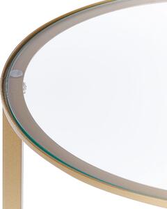 Odkládací stolek se skleněnou deskou tmavé dřevo/zlatý LIBBY