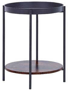 Odkládací stolek tmavé dřevo/černá ⌀ 41 cm BORDEN