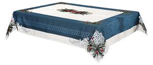 Dům Vánoc Gobelínový vánoční ubrus s motivem Pohodové Vánoce modrý Velikost: 140x140 cm