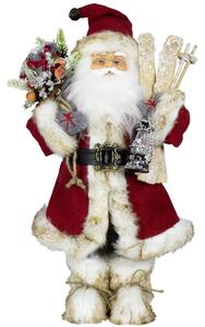 Dům Vánoc Vánoční dekorace Santa v červeném kabátku s lyžemi Velikost: 45 cm
