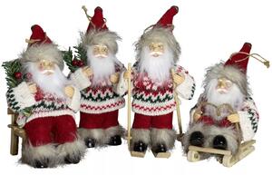 Dům Vánoc Ozdoba na stromeček Santa ve svetru 18 cm Druh: na saních