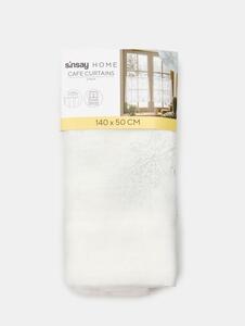 Sinsay - Sada vitrážových záclon s lesklou výšivkou sněhových vloček 2 pack - bílá