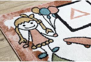 Dětský kusový koberec Skákací panák starorůžový 140x190cm