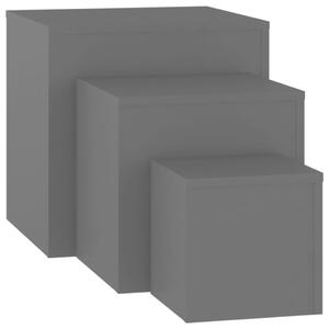 Odkládací stolky McRaven - 3 ks | šedé