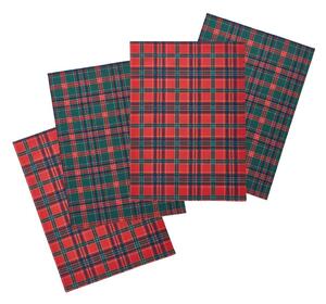 Bavlněné utěrky v sadě 4 ks s vánočním motivem 70x50 cm Christmas Tartan Check – Catherine Lansfield