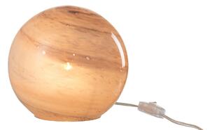 Růžová skleněná mramorovaná stolní lampa Dany - 22*20*18 cm/ E14