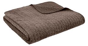 Tmavě hnědý sametový prošívaný přehoz 240x260 cm Attica Velvet – Bianca