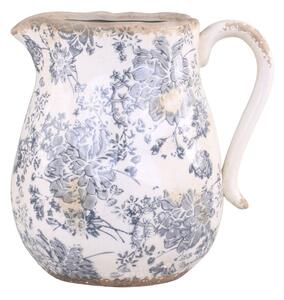 Keramický dekorační džbán se šedými květy Melun - 20*16*20cm