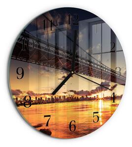 Skleněné nástěnné hodiny Řeka Bridge zsoc-fi30-00178169
