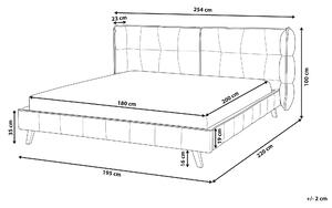 Šedá sametová postel 180 x 200 cm SENLIS